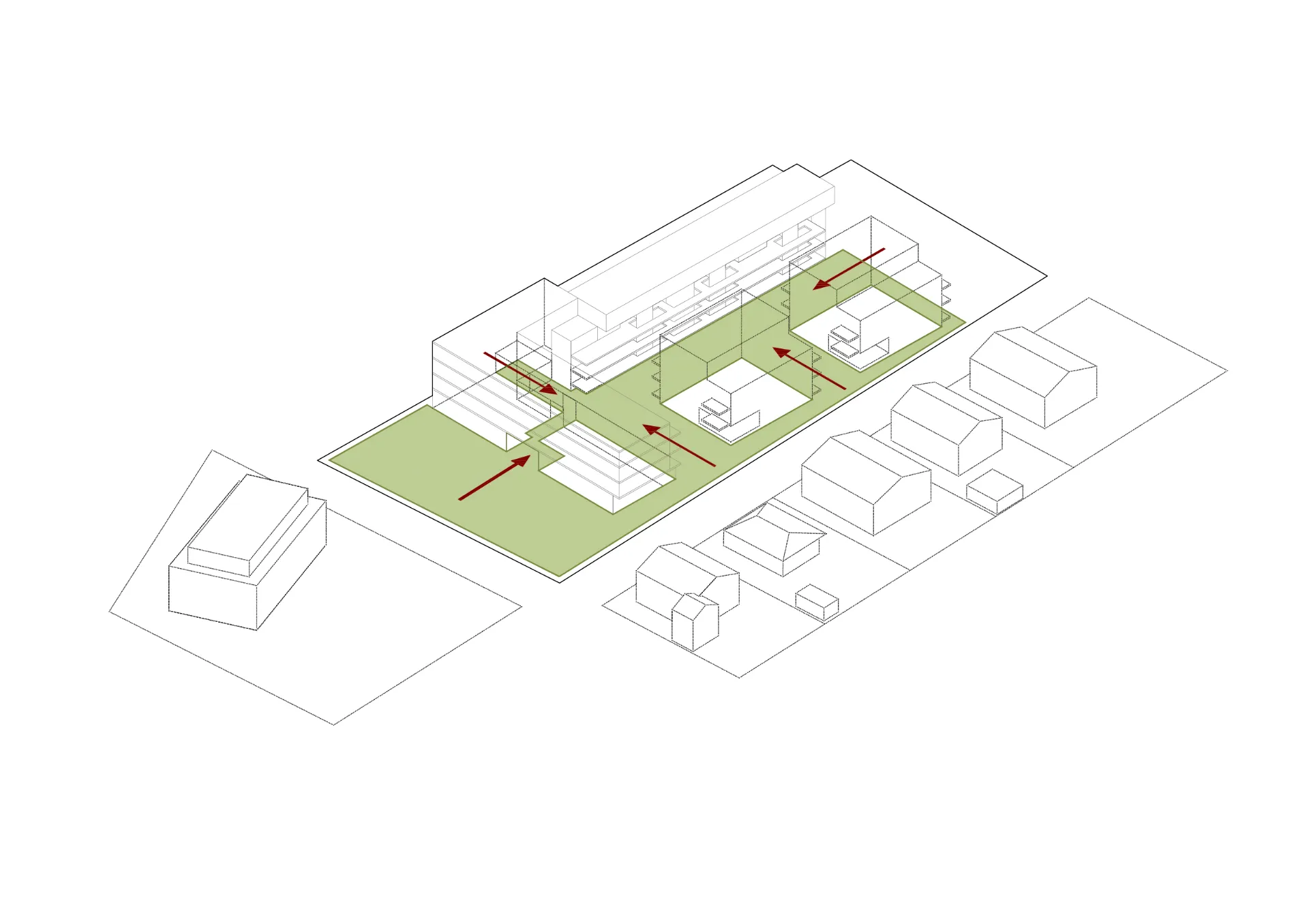 Worth am Rhein, ground floor permeability